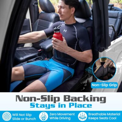 HAPPEGEAR Happeseat Waterproof Car Seat Cover & Protector – Universal Fit Car Seat Towel Cover – Non-Slip Backing, Easy Install & Storage, Machine Washable, Fits Front & Back, Black - Image 3