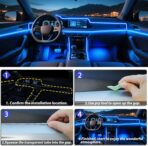 5 in 1 Car Led Strip Lights with App Control, RGB Colors Interior Car Lights, Ambient Led Lighting Kit, 4 Light Flashing Modes, USB Neon Accessories for Doors, Center Console - Image 3