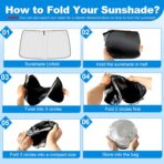 Front Windshield ＆ Side Window Sun Shade for 1992-2025 Fo-rd E-Series E-150 E-250 E-350 E-450 Van Motorhome, Foldable Window Sunshade Sun Visor Protector Blocks UV Rays Heat, Pack of 3 - Image 4