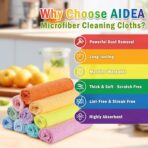 AIDEA Microfiber Cleaning Cloth, 20PK, Colorful Lint-Free Vibrant Cleaning Rags, Microfiber Towels for Cars, Wash Cloths, Dusting Cloth for Home, Window, Cleaning Supplies, 11.5"×11.5" - Image 2