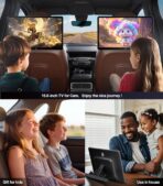 15.6 inch 4K Android.13 Car TV Headrest Monitor for Cars Back seat Rear Entertainment System, Support Phone Wireless Mirror Link Touch Screen,with WiFi/Bluetooth/HDMI/USB/Video Player (4G+64G(2*PCs)) - Image 3