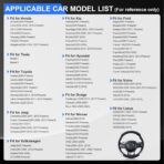 JUSTTOP Car Steering Wheel Cover,14.5"-15" Leather Steering Wheel Cover,Diamond Checkered Design Wheel Protector for Men Women,Anti-Slip Car Accessories,Fits Most Vehicles (Black) - Image 5