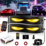 2PCs Programmable Scrolling Led Eyes Display, 23.62"x4.72" Flexible Devil Eyes Windshield with Remote and APP Control, Led Sign for Cars/Trucks/SUVs, Customizable Digital Display for Store School Hotel Party - Image 2
