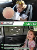 Car Window Shades for SUV - 4 Pack Stretchy Sun Shade Mesh Side Car Window Screen Covers for Camping Family Baby Pet Anti-Mosquito Privacy Protection When Parking - Image 3