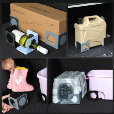 XING WEI Trunk Organizer Blocks, 2 Pack Black Car Trunk Organizer Blocks, Trunk Velcro Organizer for Wool & Plastic Trunk Stabilizer Multipurpose Storage for Car/Truck/SUV/Van - Image 3