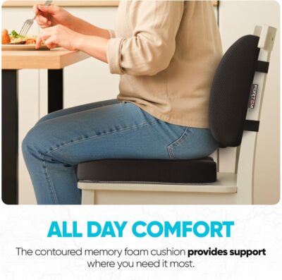 FORTEM Seat Cushion, Office Chair Cushion, Lumbar Support Pillow for Office Chair, Memory Foam Sciatica Coccyx Tailbone Pressure Pain Relief, Car Sitting Pad, Washable Non Slip - Image 8