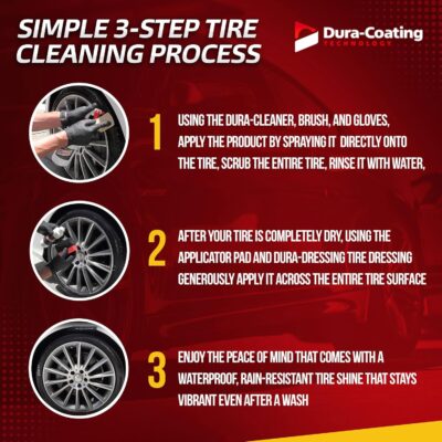 Dura-Dressing XL Total Tire Kit - Double Size Car Kit - Tire Dressing, Cleaning and Restoration Kit for Cars - High Gloss Coating to Renew and Protect Your Tires - Made in USA - Image 4