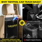 50 PCS Disposable Car Trash Bags Hanging, Leak-proof, Odor Seal. 2 Gallon Car Garbage Bags, Big Capacity. Independent of Car Trash Can, Easy Stick-On Car trash Bin for Car, SUV, Truck, Stroller. Black - Image 2