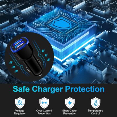 Car Charger iPhone, 5Pack 2.4A 12V USB Adapter Car Cigarette Lighter USB Charger Car Plug for iPhone 17 16e 16 15 14 13 12 11 SE XR XS X 8 7 6,Samsung Galaxy S25 S24 S23 S22 S21 S10 S9,Android,Kindle - Image 4