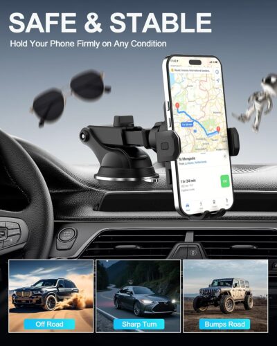 Wireless Car Charger,15W Fast Charging Auto Clamping Phone Holders for Your Car Compatible with iPhone 16/15/14/13, for Samsung Galaxy S24 Ultra S23 S22 S21, S20, S10+ - Image 2