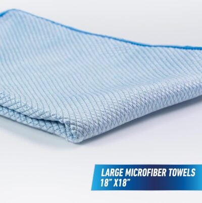 Unger Professional 18” x 18” Large Professional-Grade Microfiber Cloth Towels, 3 Pack, Multi-Purpose Wet and Dry Cleaning Cloths for Kitchen, Bath, Auto, Appliances, Car Supplies - Image 8