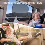 Car Window Shades for Baby, 4PCS 20"x12" Static Cling Window Shade, Window Covers for Side Front Back Windows, Blocks UV, Universal Fit, Pop Open Design - Image 5