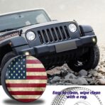 Retro American Flag Spare Tire Cover Fit for Jeep RV Truck SUV Travel Camper Trailer 14",15",16",17",Waterproof and Dustproof Protection Tires(14" for Diameter 23"-27"/58.42-68.58cm) - Image 5