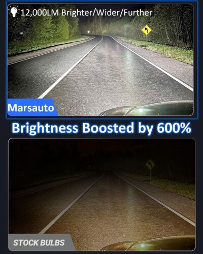 Marsauto H10 9145 LED Fog Light Bulbs 12,000LM, 1:1 Size 360° Illumination 9140 H10 Fog Lights LED, 6500K White Strong Penetration, Upgraded LED Chips 9145 9140 LED Fog Lights, Accessory Light Kits - Image 2