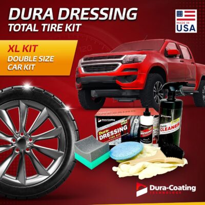 Dura-Dressing XL Total Tire Kit - Double Size Car Kit - Tire Dressing, Cleaning and Restoration Kit for Cars - High Gloss Coating to Renew and Protect Your Tires - Made in USA - Image 2