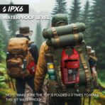 250 PCS Waterproof First Aid Kit, Roll Top Reflective Boat Dry Bag Bug Out Bags, Emergency Medical Kit Ideal for Boating, Camping, Fishing, Kayaking, Floating, Red - Image 4