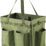 Car Trunk Organizer Multifunctional Storage Toolbox Carry Griddle,Large Grill Utensils Accessory Grilling Tools Basket Carrying Caddy Tool Tote Bag Storage Box Camp Cooking bbq Outdoor(Green)