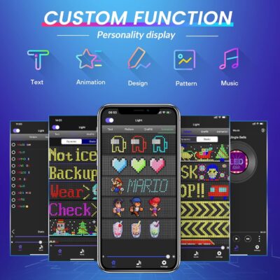 KJOY USB 5V LED Sign, Bluetooth, App Control, Flexible, Programmable Custom Text Pattern Animation Scrolling Display for Car, Store, Party, Bar, Hotel, Concert, 14.6''x3.6'' - Image 2