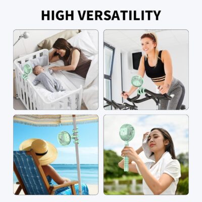 AMACOOL Battery Operated Stroller Fan, Baby Travel Essentials for Beach Disney, Newborn Boy & Girl Showers Gifts Registry Search, Rechargeable Clip On Fan for Car Seat Wagon Crib Bike Treadmill - Image 7