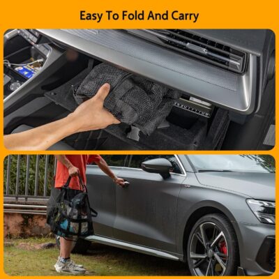Car Ceiling Cargo Net with 3 Pockets,31.5"x21.6" Car Overhead Storage Mesh Organizer,Double Layer Roof Mesh Camping Overlanding Gear Must Haves Cargo Net,Road Trip Essentials - Image 8