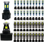 WLJH 40 Pack 194 168 T10 T5 LED Bulbs With Sockets, Non Polarity, Dimmable, For Dash Cluster Dome Map Door Trunk Parking License Plate Lights,300 LM Interior & Exterior Replacement, Bright White