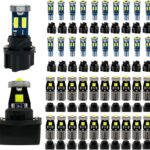 WLJH 40 Pack 194 168 T10 T5 LED Bulbs With Sockets, Non Polarity, Dimmable, For Dash Cluster Dome Map Door Trunk Parking License Plate Lights,300 LM Interior & Exterior Replacement, Bright White