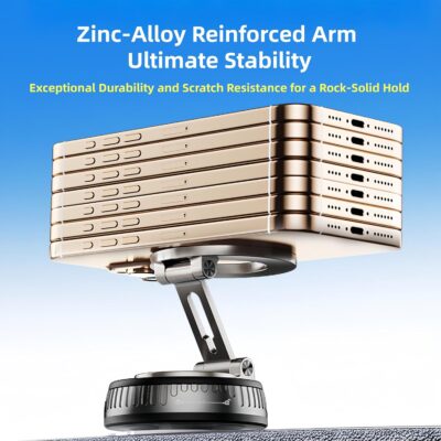 2026 Upgraded Magnetic Car Phone Mount for MagSafe: 360° Rotatable Adjustable Holder with 180+LBS Strong Suction Cup & 3800gf Magnet, Compatible with iPhone 17/16/15 Series & Android Devices - Image 5