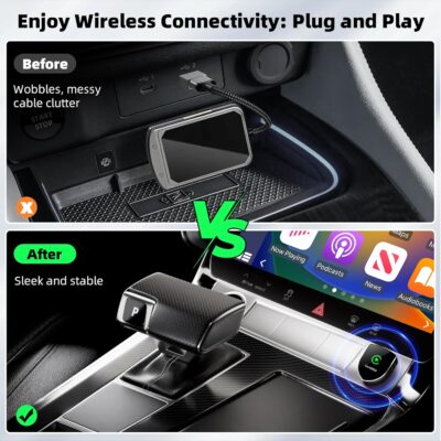 2026 Wireless CarPlay Adapter for Apple iPhone, Small Size Plug and Play, Mini USB Design for Cars with Built-in Wired Apple CarPlay, Fast and Stable Connection Car Play Wireless Adapter - Image 7
