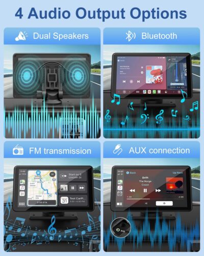 Carplay Screen for Car, Upgrade 7" HD Wireless Apple Carplay & Android Auto Touchscreen- Car Play Screen Stereo with Backup Camera, Mirror Link/Voice Control/Music Play/GPS Navigation -for All Vehicle - Image 6