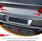 4 PCS Car Flame Reflective Sticker, Waterproof Racing Sports Flame Stripe Decal, Self Adhesive Bumper Decals Safety Stickers for Car Mirror Motorcycle Helmet, Car Accessories (Red) - Image 5