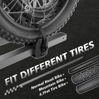 Hitch Bike Rack for Car, 200 lbs Capacity Heavy-Duty E-Bike Carrier, Tilting Foldable Design with Anti-Theft Lock, Fits 2" Receiver, for SUV, Truck, RV - Image 3