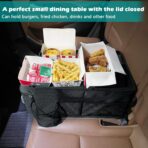 Car Seat Organizer-Car Organizer Front Seat Back Seat,Car Organizers and Storage,Passenger Seat Organizer with Lid Tissue Box Cup Holder (Grey) (Black) - Image 6