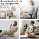 CabSupport Lumbar Support for Office Chair M5 Plus – Ergonomic Support Seat for Posture Correction and Lower Back Pain Relief – Extra Wide & Sturdy, Washable Pads for Office, Home, Car & Floor Sitting - Image 3
