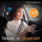 Samsonite Ergonomic Neck Pillow – Large Car Neck Pillow for Driving, Gel Memory Foam Cushion for Travel, Cooling Car Support Headrest for Road Trips, Fits Cars, SUV's, Trucks, and Desk Chairs, Black - Image 2