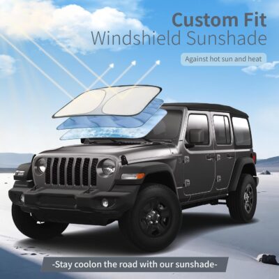 Car Cover Waterproof All-Weather,Heavy-Duty Outdoor Full Exterior Automobiles Snow Cover for Jeep Wrangler 4 Dr/Unlimited 4 Door JK JL(1987-2026),with Sun Visor,Towel&Storage Bag - Image 6