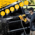 Cordless Pressure Washer, 1100 PSI 2.4GPM Battery Powered Portable Power Washer with 6-in-1 Nozzle, 10 Pressure Settings, Battery Level Display, Draw Water from Anywhere, for Car, Garden, Yard - Image 3