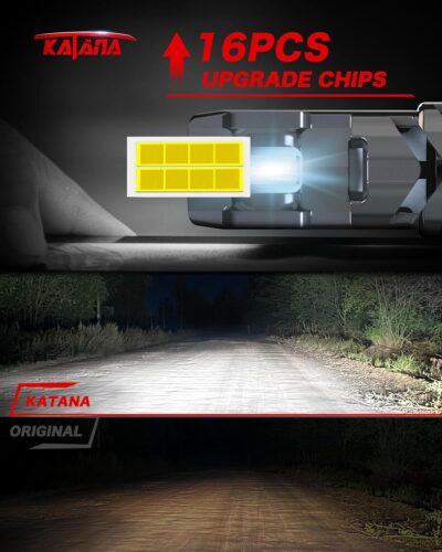 KATANA H7 Light Bulbs, No Adapter Required 400% Brightness 6500K Non-Polarity Plug and Play, Powersports, Pack of 2 - Image 3