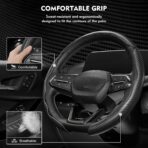 Steering Wheel Cover 3 Pcs Set, Anti-Slip, Scratch-Resistant, Universal Fit for 14-16 Inch Steering Wheels, Car Interior Accessories for Sedans, SUVs, and Trucks (Segmented Snap on, Matte) - Image 3