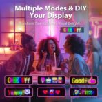 2026 Upgrade Custom LED Sign for Car, DIY LED Eye for Car Windows, Flexible Programmable U-BER Sign Bluetooth App & Remote Control Custom Text Messages Huge Bright Advertising Signs (7'' x 3'') - Image 2