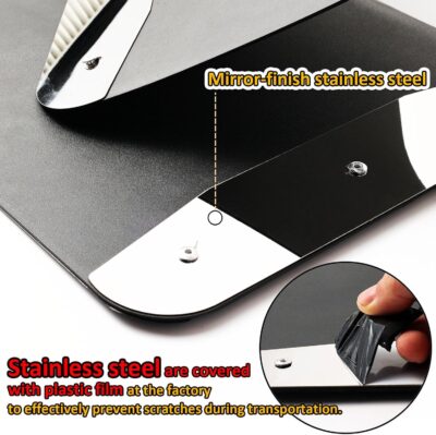 XUKEY 4PCS Car Universal Mud Flaps Splash Guards with Night Reflectors Mudguard Fender Flares Mudflaps w/Hardware, Front and Rear Wheel Tire Protection for Pickup Truck SUV Van Trailers Caravans - Image 3