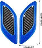 TOMALL 6Pcs 3D Strong Reflective Stripe Sticker for Car Fender Hood Bumper High-Intensity Night Visibility Reflective Decal Safety Warning Diamond Grade Carbon Fiber Universal for Car SUV (Blue) - Image 2
