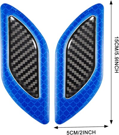 TOMALL 6Pcs 3D Strong Reflective Stripe Sticker for Car Fender Hood Bumper High-Intensity Night Visibility Reflective Decal Safety Warning Diamond Grade Carbon Fiber Universal for Car SUV (Blue) - Image 2
