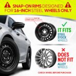 BDK Hubcaps Wheel Covers for Nissan Altima 16 Inch Hubcaps Set of 4, Snap-on Direct OEM Replacement for Nissan Altima Hubcaps 16 Inch Wheel Covers Impact-Resistant High Durability (Full Set of 4) - Image 3