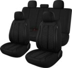Breathable Premium Car Seat Covers Full Set，3D Air-Mesh Seat Covers for Cars，Comfortable Safety Airbag Compatible，Universal for Most Cars Sedan Truck SUV(Black)