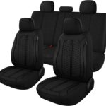 Breathable Premium Car Seat Covers Full Set，3D Air-Mesh Seat Covers for Cars，Comfortable Safety Airbag Compatible，Universal for Most Cars Sedan Truck SUV(Black)
