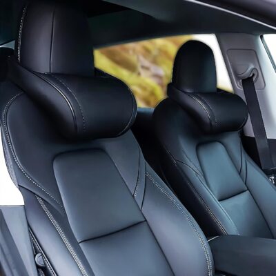 Car Headrest Neck Pillow Support Memory Foam Ergonomic Design Accessory for Driving Seat Fatigue Relief Compatible with Model S X 3 Y & Cybertruck - 1 Piece - Image 2