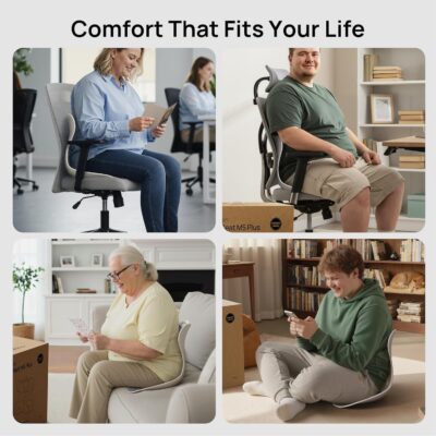 CabSupport Lumbar Support for Office Chair M5 Plus – Ergonomic Support Seat for Posture Correction and Lower Back Pain Relief – Extra Wide & Sturdy, Washable Pads for Office, Home, Car & Floor Sitting - Image 7