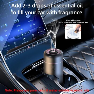 Car Aromatherapy Diffusers for Essential Oils，Mini USB Air Scent Small Humidifier with 7-LED Color Changing for Car Room Home Office Bedroom - Image 4