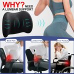 BYMECOST Lumbar Support Pillow for Car, Memory Foam Car Seat Back Support Pillow for Driving, Back Cushion with Strap for Pain Relief, Ergonomic Back Cushion for Office Chair, Wheelchair (Black) - Image 6