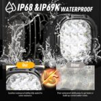 BIGLION.X 4 Inch Round Led Offroad Lights Pair 160W 18800LM Driving Spot Light Pods Super Bright Off Road Fog Lights with Wiring Harness 12V 24V for Pickup Trucks SUV UTV ATV - Image 4